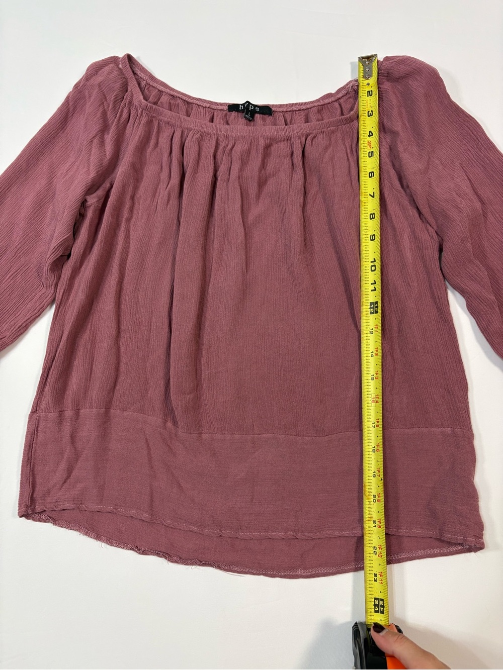 Hype Mauve Scoop-Neck Peasant Top